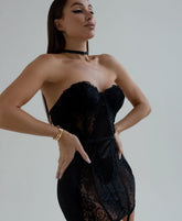 Megan™ | Babydoll en Satin avec Détails en Dentelle