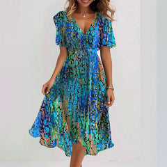 Sapphire | Robe midi bleue légère