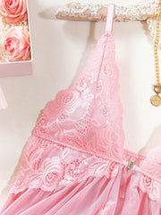Nina™ | Ensemble de Nuisette en Dentelle Transparente