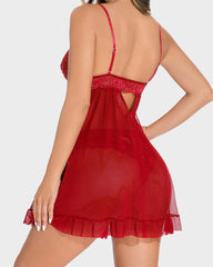 Nina™ | Ensemble de Nuisette en Dentelle Transparente