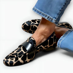 Alessia™ | Mocassins Léopard avec Contraste Élégant