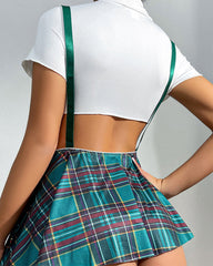 Leyla™ | Ensemble Sexy 3 Pièces avec Crop Top, Jupe Plissée & Slip
