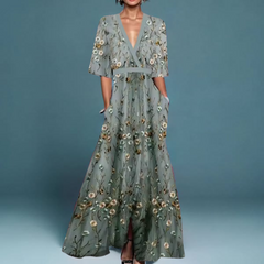 Michelle™ - Robe portefeuille à motif floral élégante