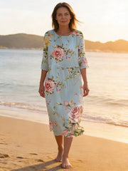 Keely | Robe à fleurs au coucher du soleil